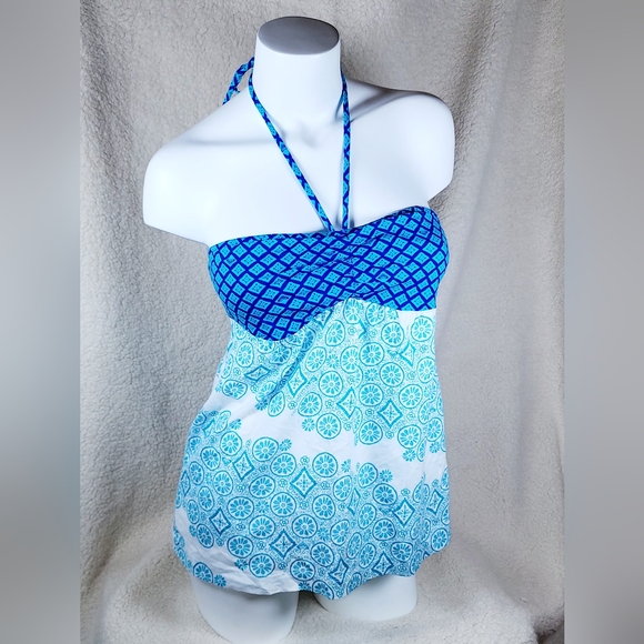 2 Vintage Roxy Tank Tops Blue and White Size Large - Picture 2 of 16